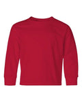 Jerzees 29BLR Youth Dri-Power Long Sleeve 50/50 T-Shirt - True Red - front