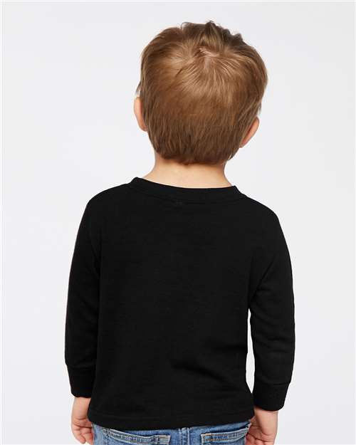 Rabbit Skins 3311 Toddler Cotton Jersey Long Sleeve Tee - Black - model back