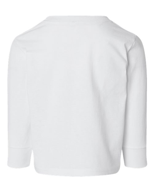 Rabbit Skins 3311 Toddler Cotton Jersey Long Sleeve Tee - White - back