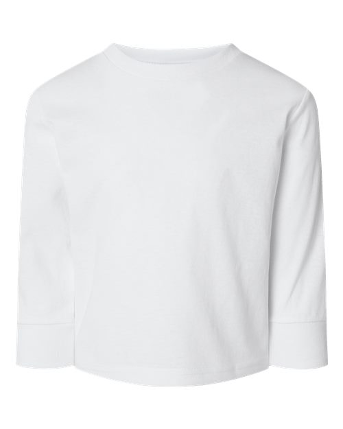 Rabbit Skins 3311 Toddler Cotton Jersey Long Sleeve Tee - White - front