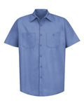 Red Kap SP24 Men's Industrial Short Sleeve Work Shirt - Petrol Blue - front