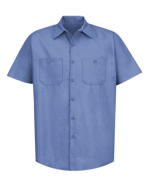 Red Kap SP24 Men's Industrial Short Sleeve Work Shirt - Petrol Blue - front