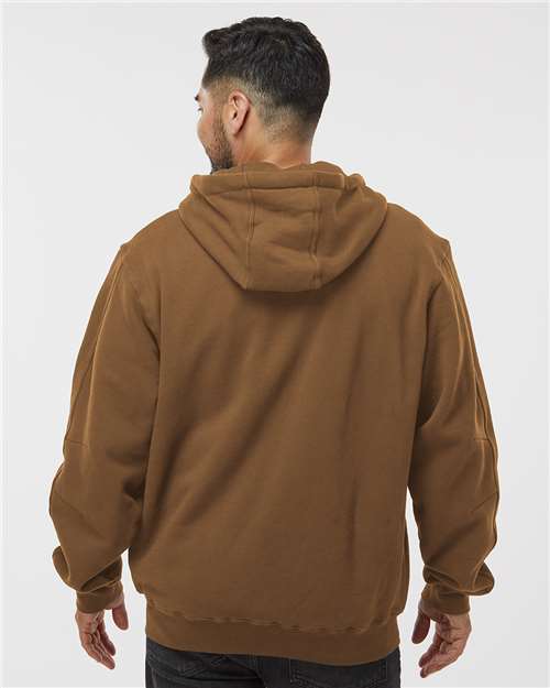 DRI DUCK 7033 Men's Crossfire Heavyweight Power Fleece Hooded Jacket with Thermal Lining - Saddle - model back