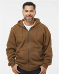 DRI DUCK 7033 Men's Crossfire Heavyweight Power Fleece Hooded Jacket with Thermal Lining - Saddle - model front