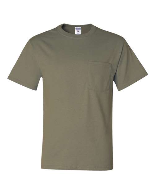 Jerzees 29MPR Unisex Dri-Power 50/50 Pocket T-Shirt - Khaki - front