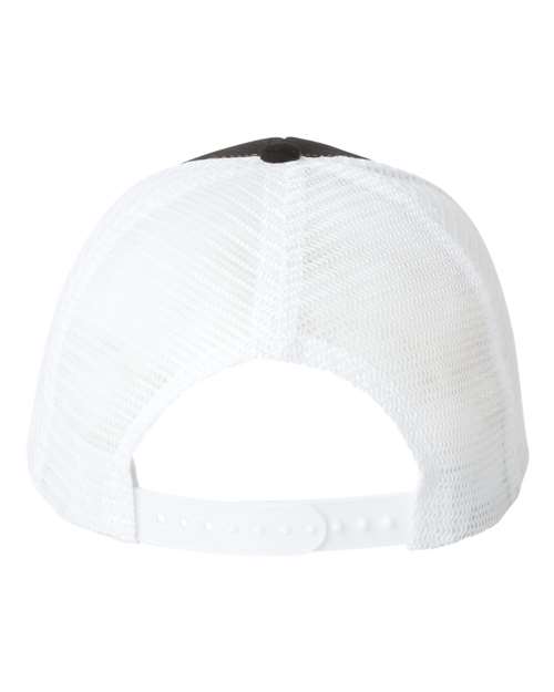 Valucap VC400 Mesh-Back Twill Trucker Cap - Black/ White - back
