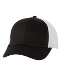 Valucap VC400 Mesh-Back Twill Trucker Cap - Black/ White - front