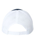 Valucap VC400 Mesh-Back Twill Trucker Cap - Navy/ White - back