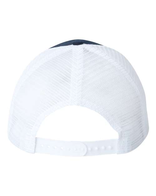 Valucap VC400 Mesh-Back Twill Trucker Cap - Navy/ White - back