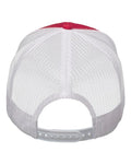 Valucap VC400 Mesh-Back Twill Trucker Cap - Red/ White - back