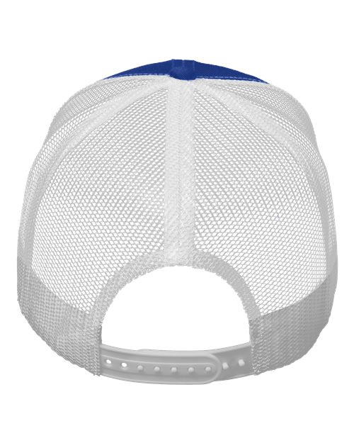 Valucap VC400 Mesh-Back Twill Trucker Cap - Royal/ White - back