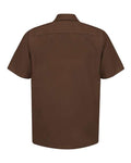 Red Kap SP24 Men's Industrial Short Sleeve Work Shirt - Chocolate Brown - back
