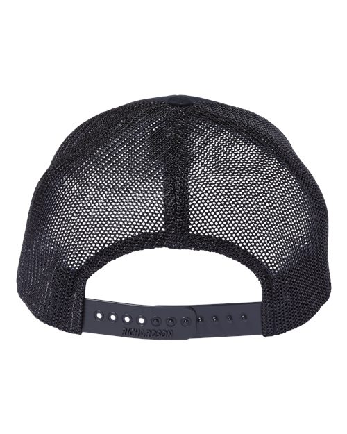 Richardson 112PL 112+ R-Flex Adjustable Trucker Cap - Black - back