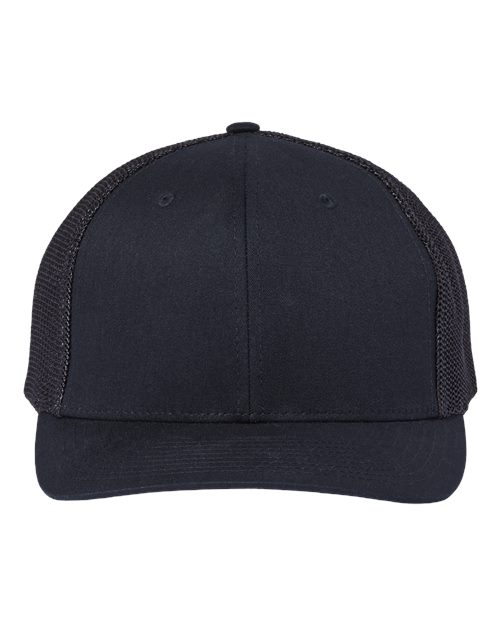 Richardson 112PL 112+ R-Flex Adjustable Trucker Cap - Black - front