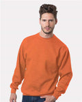 Bayside 1102 Unisex USA-Made Crewneck Sweatshirt - Bright Orange - model front