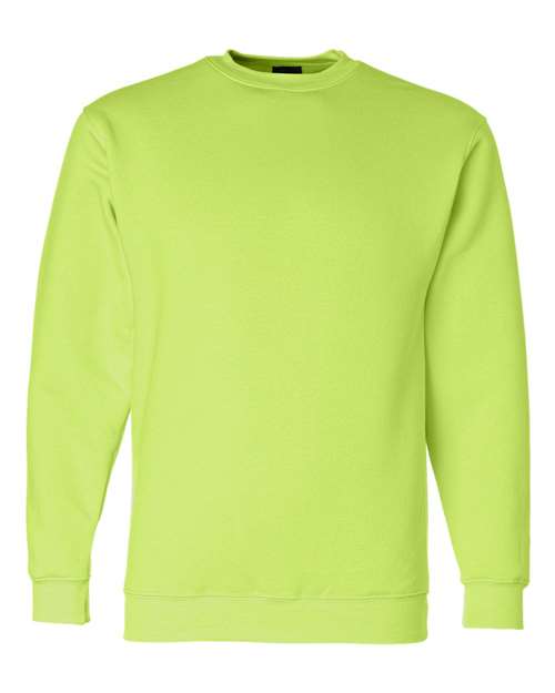 Bayside 1102 Unisex USA-Made Crewneck Sweatshirt - Lime Green - front
