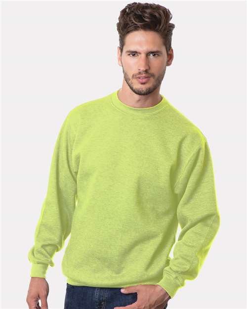 Bayside 1102 Unisex USA-Made Crewneck Sweatshirt - Lime Green - model front