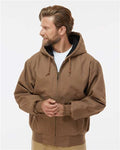 DRI DUCK 5020 Men's Cheyenne Boulder Cloth Hooded Jacket with Tricot Quilt Lining - Field Khaki - model front