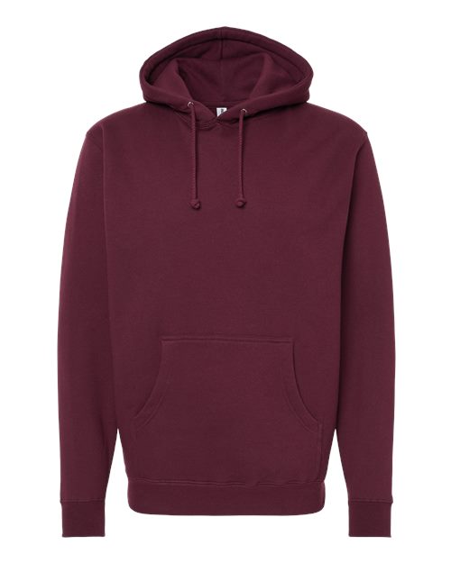 Independent Trading Co. IND4000 Heavyweight Hooded Sweatshirt - Maroon - flat front