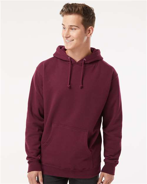 Independent Trading Co. IND4000 Heavyweight Hooded Sweatshirt - Maroon - model front