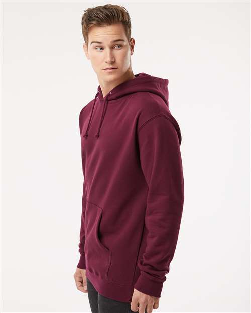 Independent Trading Co. IND4000 Heavyweight Hooded Sweatshirt - Maroon - model side