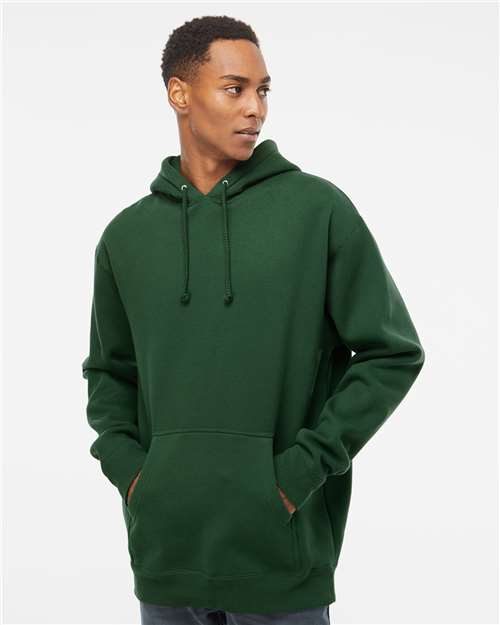 Independent Trading Co. IND4000 Heavyweight Hooded Sweatshirt - Dark Green - model front