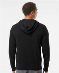Independent Trading Co. AFX90UNZ Unisex Lightweight Full-Zip Hooded Sweatshirt - Black - model back