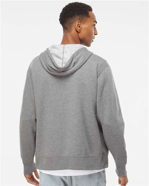 Independent Trading Co. AFX90UNZ Unisex Lightweight Full-Zip Hooded Sweatshirt - Gunmetal Heather - model back