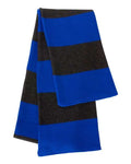 Sportsman SP02 Rugby-Striped Knit Scarf - Royal/ Charcoal - back