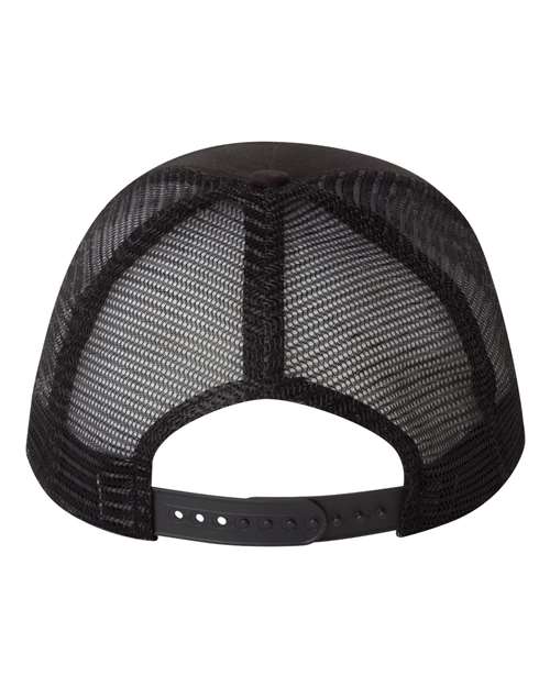 Valucap 8804H Five-Panel Trucker Cap - Black - back