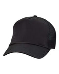 Valucap 8804H Five-Panel Trucker Cap - Black - front
