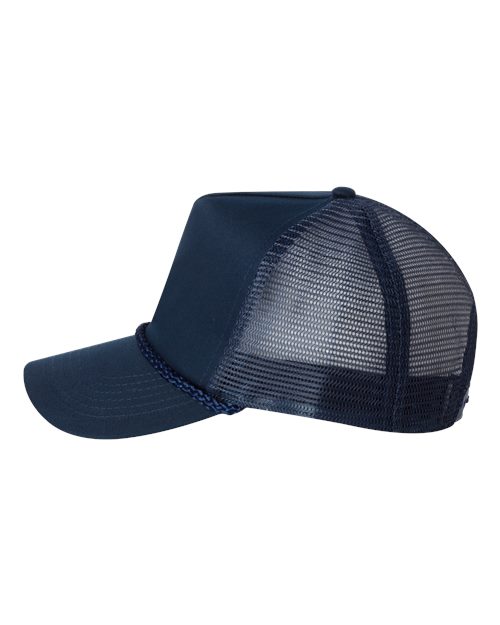 Valucap 8804H Five-Panel Trucker Cap - Navy - side