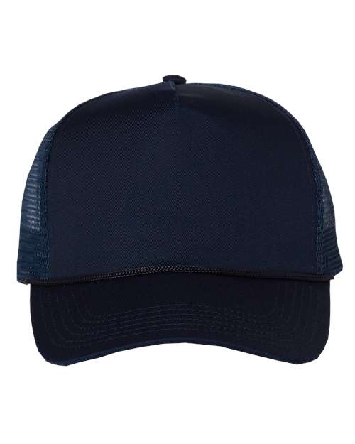Valucap 8804H Five-Panel Trucker Cap - Navy - front