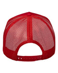 Valucap 8804H Five-Panel Trucker Cap - Red - back