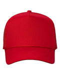 Valucap 8804H Five-Panel Trucker Cap - Red - front