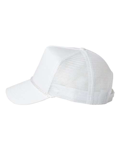 Valucap 8804H Five-Panel Trucker Cap - White - side