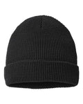 Richardson 146R Waffle Cuffed Beanie - Black - front