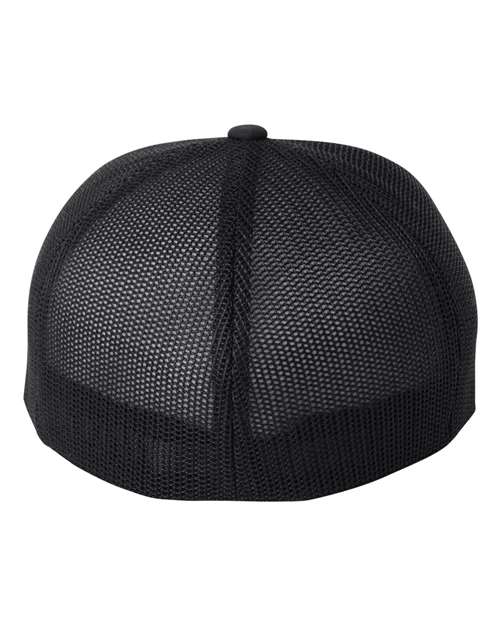 Flexfit 6511 Trucker Cap - Black/ White/ Black - back
