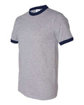 Augusta Sportswear 710 Unisex 50/50 Ringer T-Shirt - Athletic Heather/ Navy - front