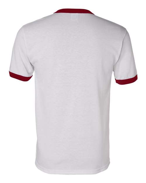 Augusta Sportswear 710 Unisex 50/50 Ringer T-Shirt - White/ Red - back