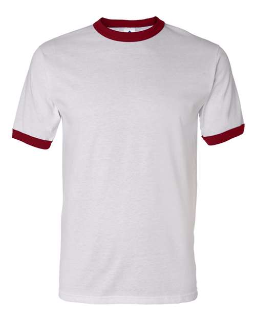 Augusta Sportswear 710 Unisex 50/50 Ringer T-Shirt - White/ Red - front