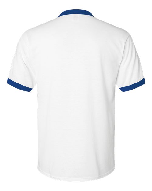 Augusta Sportswear 710 Unisex 50/50 Ringer T-Shirt - White/ Royal - back