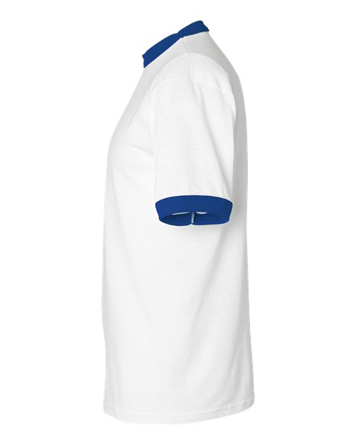 Augusta Sportswear 710 Unisex 50/50 Ringer T-Shirt - White/ Royal - side