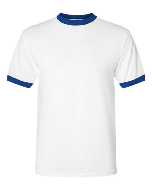 Augusta Sportswear 710 Unisex 50/50 Ringer T-Shirt - White/ Royal - front
