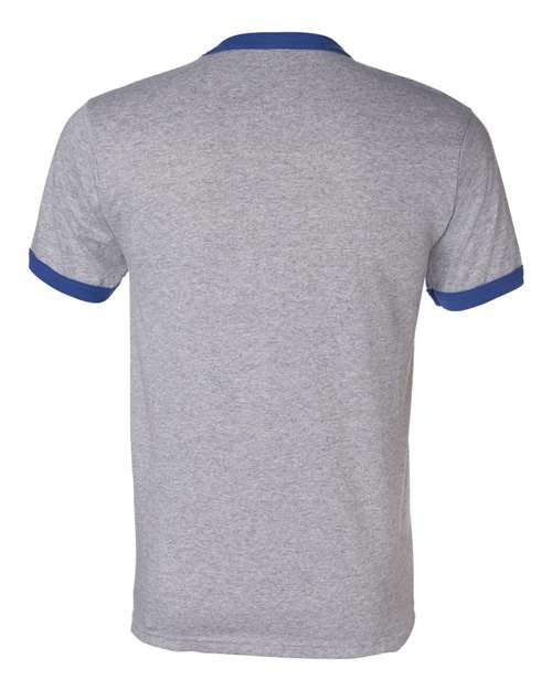 Augusta Sportswear 710 Unisex 50/50 Ringer T-Shirt - Athletic Heather/ Royal - back