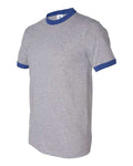 Augusta Sportswear 710 Unisex 50/50 Ringer T-Shirt - Athletic Heather/ Royal - front