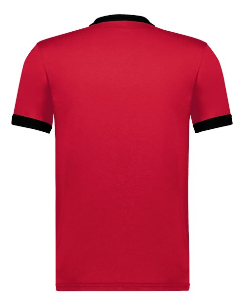 Augusta Sportswear 710 Unisex 50/50 Ringer T-Shirt - Red/ Black - back