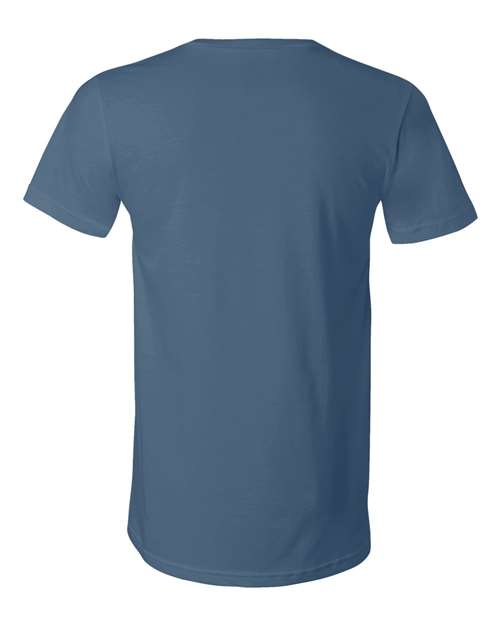 Bella + Canvas 3005 Jersey V-Neck Tee - Steel Blue - back
