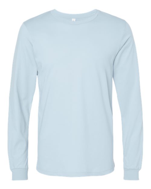 Bella+Canvas 3501 Unisex Jersey Long Sleeve Tee - Baby Blue - flat front