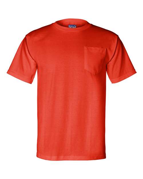 Bayside 3015 Unisex Union-Made Pocket T-Shirt - Orange - front